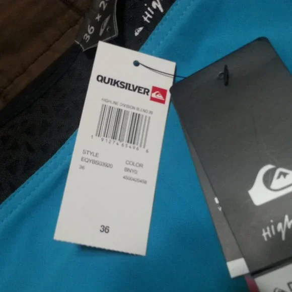 Quiksilver High Line Board Shorts Surf Swim Trunks Water Repellent- Anti-Rash - Picture 13 of 16